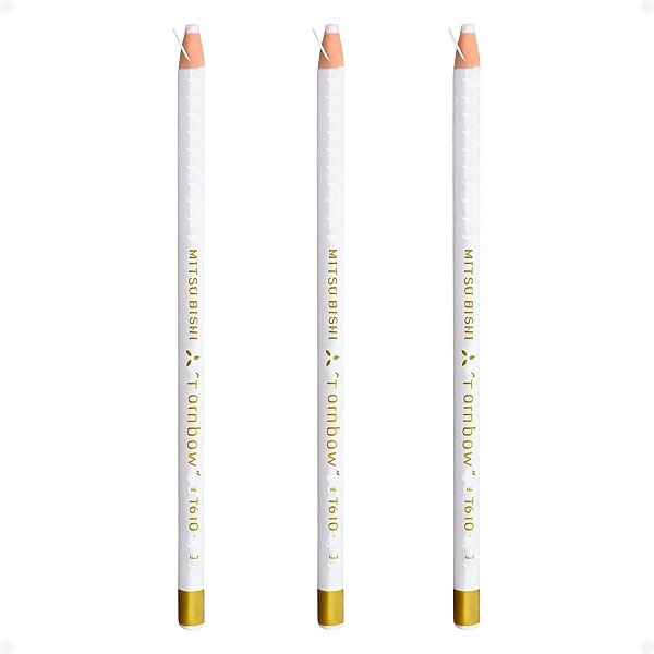Kit Mitsubishi Rainbow: 3 Lápis Dermatográfico Branco 7610-1