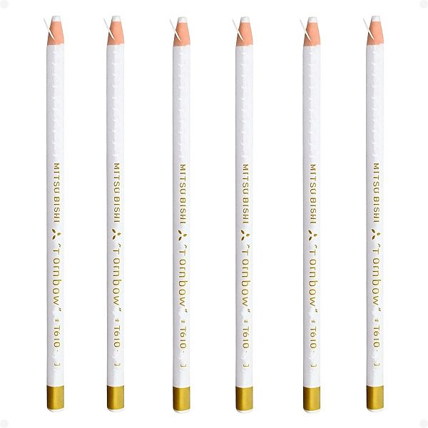 Kit Mitsubishi Rainbow: 6 Lápis Dermatográfico Branco 7610-1