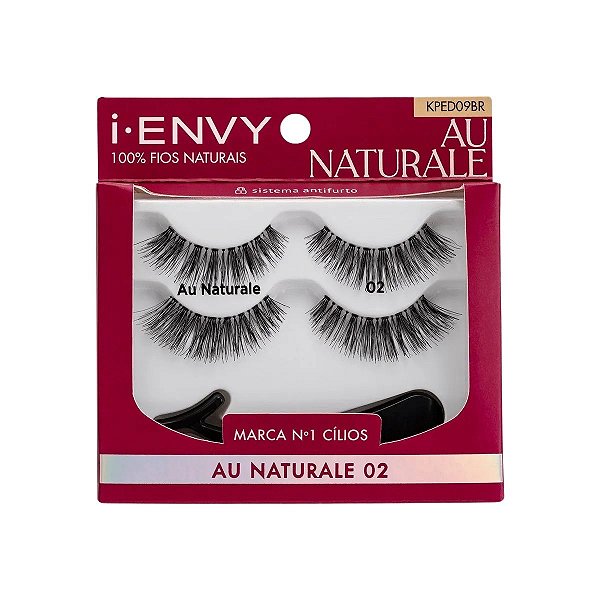 2 pares de Cílios e 1 aplicador Kiss New York Au Naturale 02 KPED09BR
