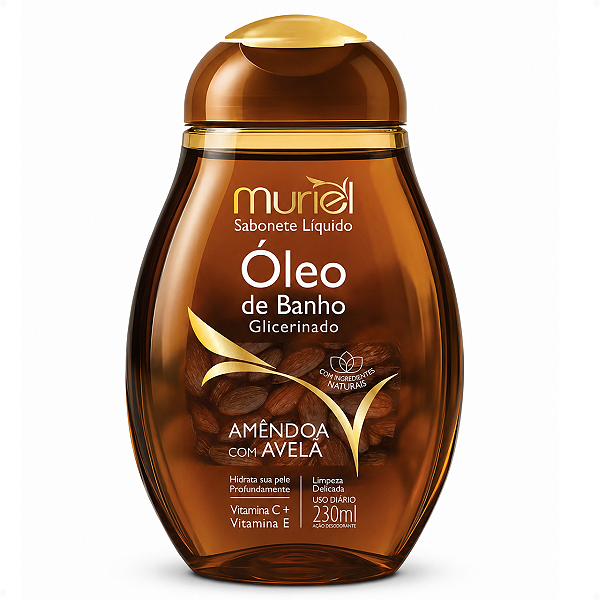Sabonete Líquido Muriel Óleo De Banho Glicerinado Amêndoa Com Avelã 230ml