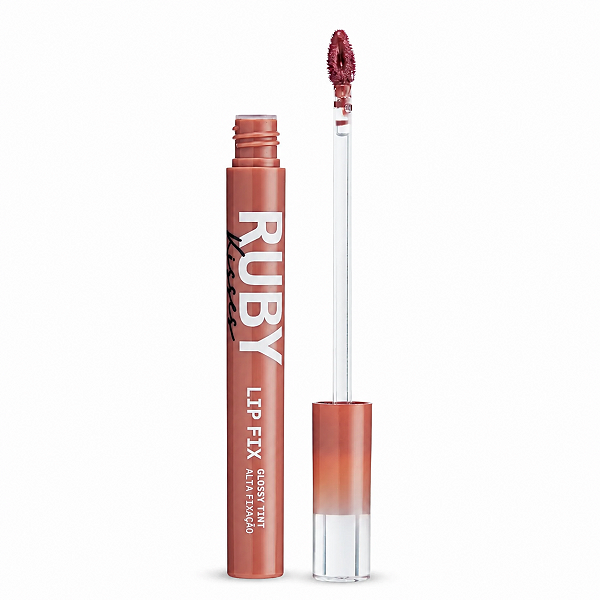 Lip Fix Ruby Kisses Glossy Tint Alta Fixação Rosy Brown Lgt03bb