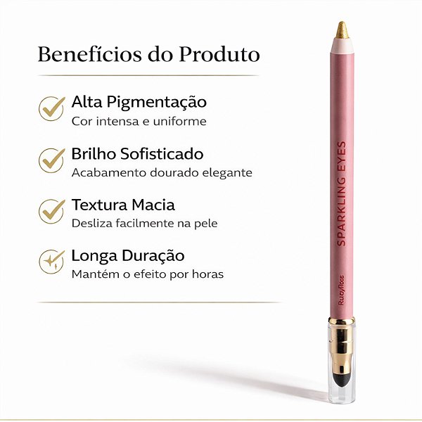 Lápis De Olhos Ruby Rose Sparkling Eyes Goden Years Hb-e2401-1