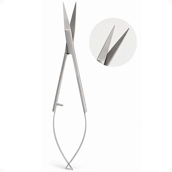 Tesoura Para Sobrancelha Curva Proart Aço Inox Tps02b