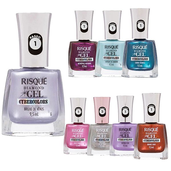 Esmalte Efeito Gel Risqué Diamond Gel Cybercolors 9,5ml