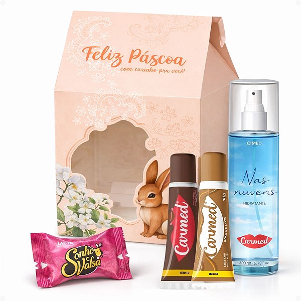 Kit Páscoa Carmed: Brigadeiro, Doce de Leite, Body Splash Nas Nuvens e Mimo