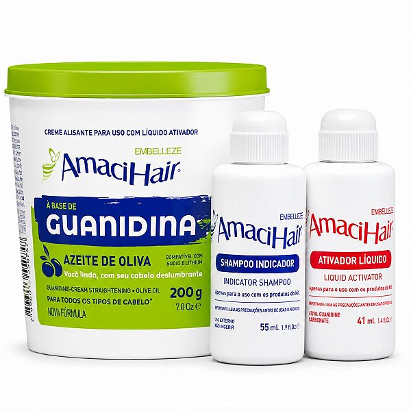 Kit Alisante Guanidina Embelleze Amacihair Azeite De Oliva