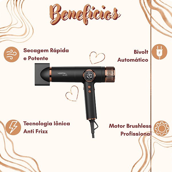 Secador de Cabelo Vertix Áton 2000W Bivolt