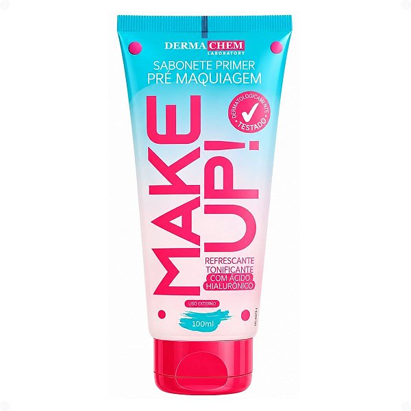 Sabonete Primer Facial Dermachem Pré-Maquiagem Make Up! Com Ácido Hialurônico 100ml