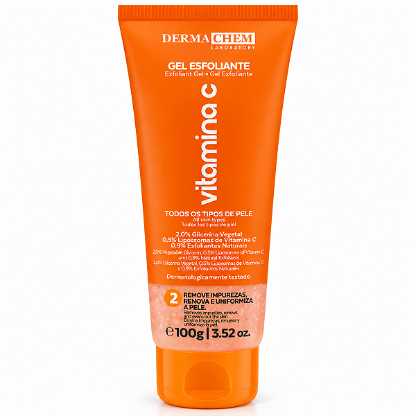Gel Esfoliante Facial Dermachem Vitamina C Todos Os Tipos De Pele 100g