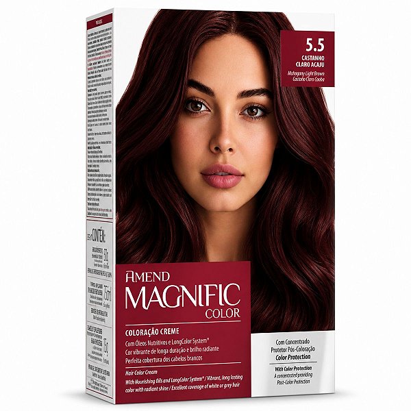Coloração Creme Amend Magnific Color 5.5 Castanho Claro Acaju