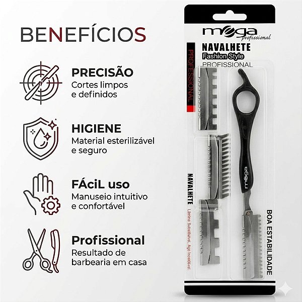 Navalhete Mega Profissional Fashion Style Nav7904