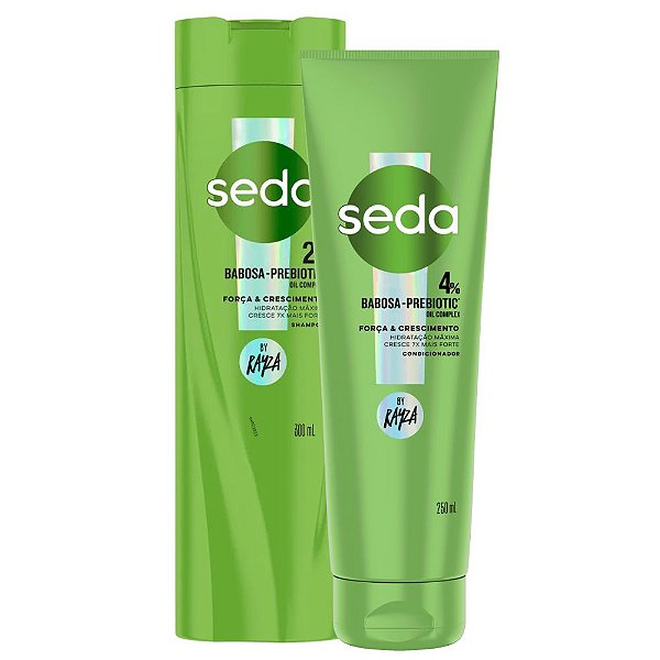 Kit Seda By Rayza Babosa-Prebiotic: Shampoo 300ml + Condicionador 250ml