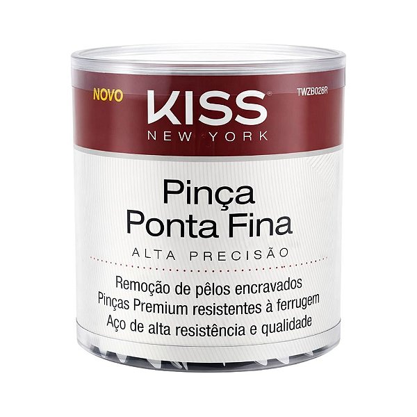 Kit Kiss New York: 72 Pinças Ponta Fina Twzb02br