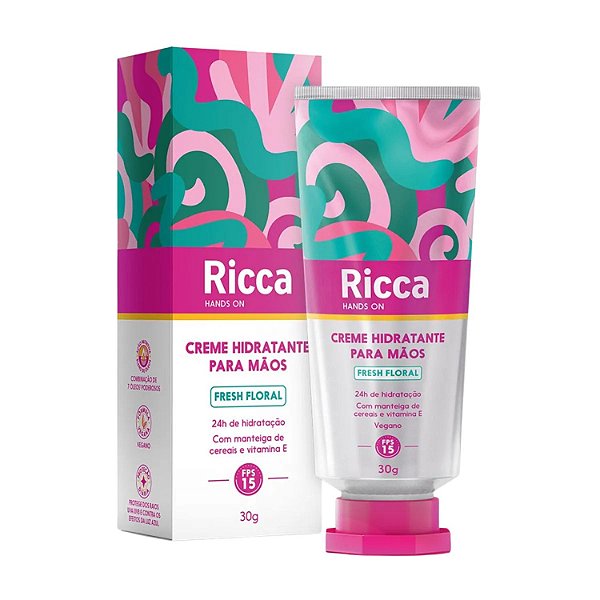 Creme Hidratante para Mãos Ricca Hands On Fps 15 Fresh Floral 30g Cód.2808