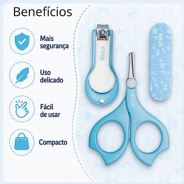 Kit para Unhas Ricca Baby Azul Cód:1657