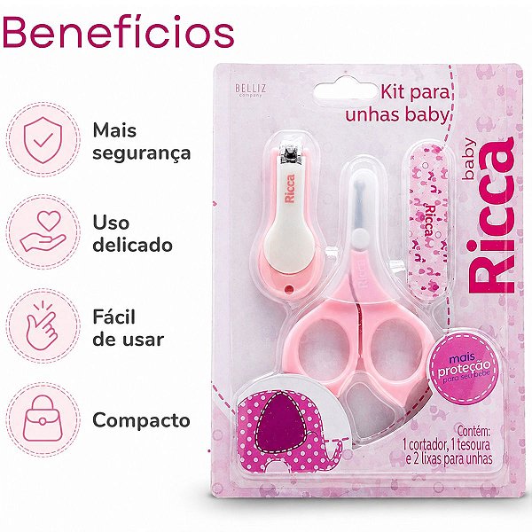 Kit para Unhas Ricca Baby Rosa Cód:925