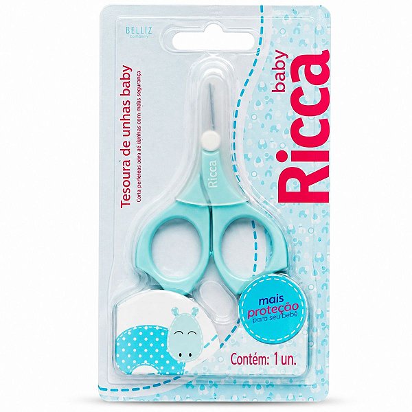 Tesoura de Unhas Ricca Baby Azul Cód:1656