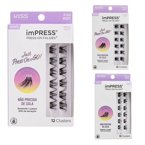 Cílios Autocolantes Kiss Ny Impress Just Press On & Go! Wispy