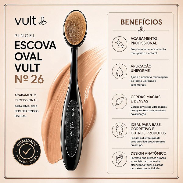 Pincel Escova Oval Vult N.26
