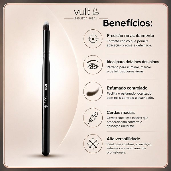 Pincel de Precisão Cônico Vult N.23