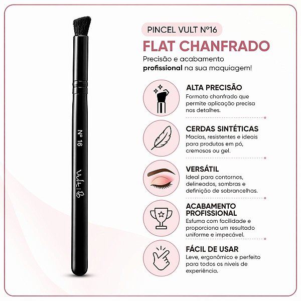 Pincel Flat Chanfrado Vult N.16