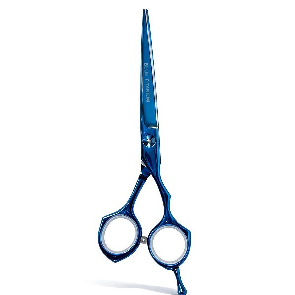 Tesoura Profissional Mega Kasho Blue Titanium Fio Navalha 5 K5360-5