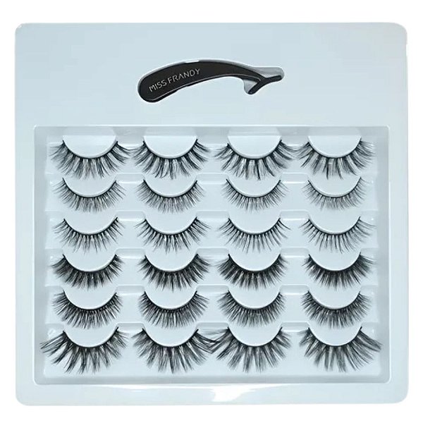 Cílios Postiços 3d Miss Frandy 12 Pares C21-01003 Kit 02