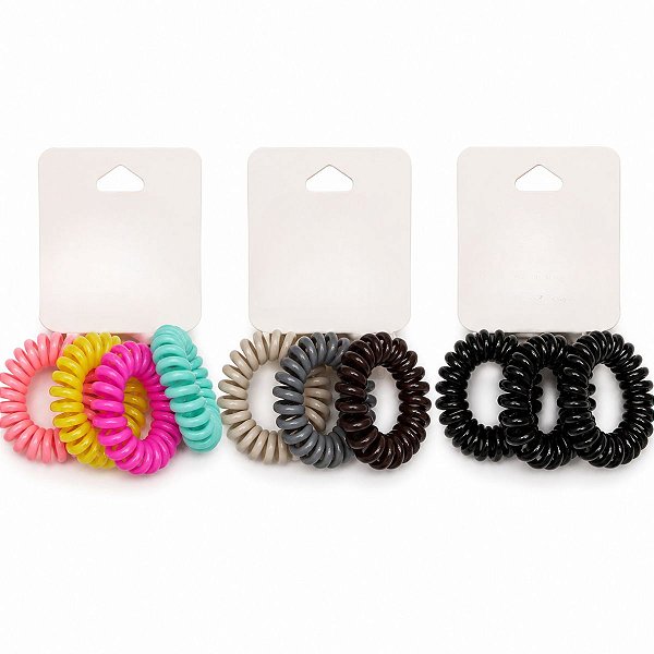 Kit Elástico De Plástico Para Cabelo Com 4 Unidades