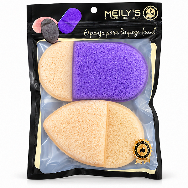 Kit Esponjas para Limpeza Facial Meily´s Ref. Mac-301