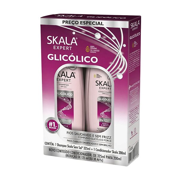 Kit Skala Expert Glicólico: Shampoo e Condicionador 325ml