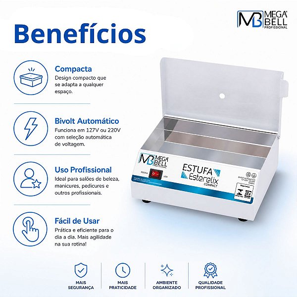Estufa Esterelix Compact Mega Bell Branca Bivolt