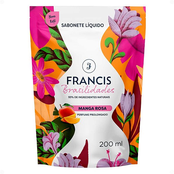 Refil Sabonete Líquido Corpo e Mãos Francis Brasilidades Manga Rosa 200ml