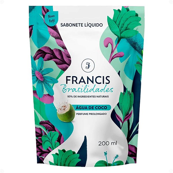 Refil Sabonete Líquido Corpo e Mãos Francis Brasilidades Água De Coco 200ml