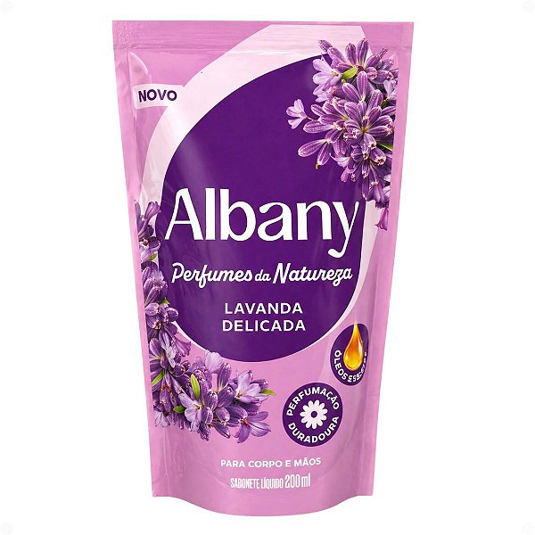 Refil Sabonete Líquido Corpo e Mãos Albany Perfumes Da Natureza Lavanda Delicada 200ml
