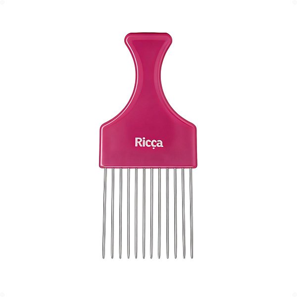Pente Garfo de Metal Para Cachos Rosa Belliz Ricca Cod.2407