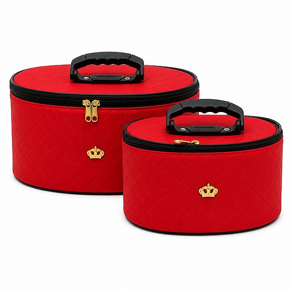 Dmoreno Conjunto Frasqueira Oval Vermelho Detalhe Coroa Com 2 Unidades