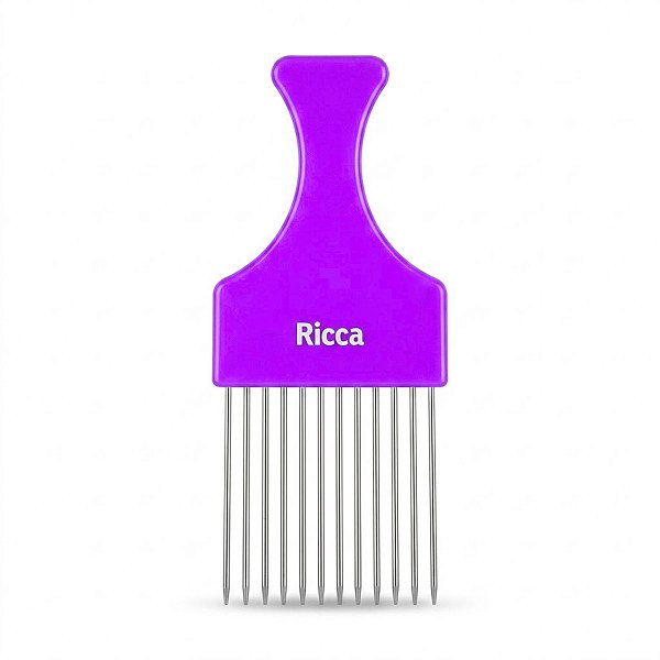 Pente Garfo de Metal Para Cachos Roxo Ricca Cod.2407