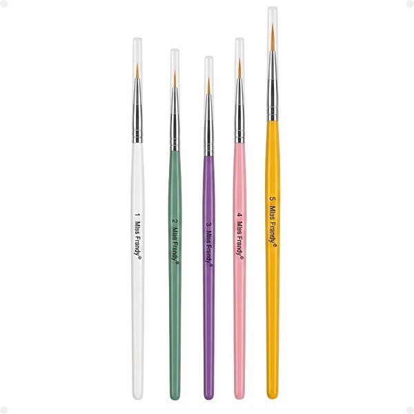Kit Pincéis para Unhas Miss Frandy 5un Pu12-6011