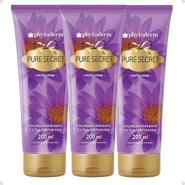 Kit Phytoderm: 3 Loção Hidratante Pure Secret 200ml