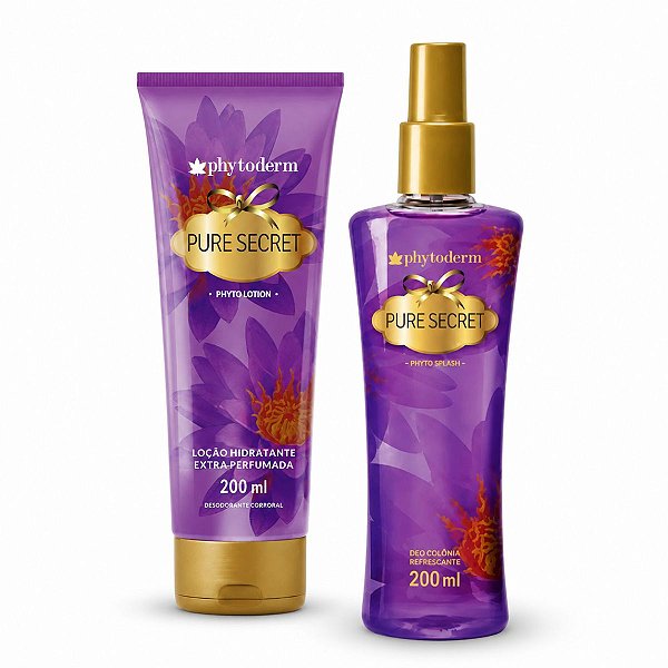 Kit Phytoderm Pure Secret: 1 Body Splash Colônia e 1 Hidratante