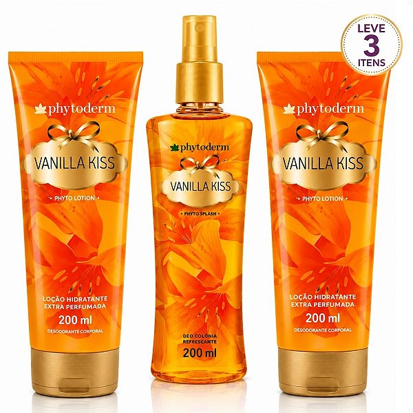 Kit Phytoderm Vanilla Kiss: 2 Hidratantes Leve 1 Body Splash