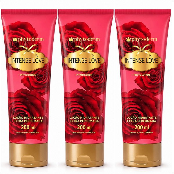 Kit Phytoderm Intense Love: 3 Loções Hidratantes Corporais 200ml