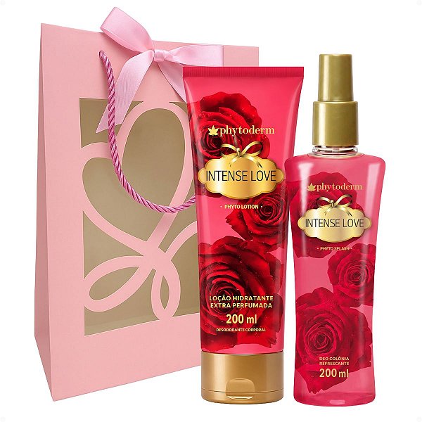 Kit Presente Phytoderm Intense Love: Body Splash Colônia, Hidratante