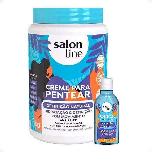 Kit Salon Line Definição Natural: Creme Para Pentear 1kg e Óleo Capilar 50ml