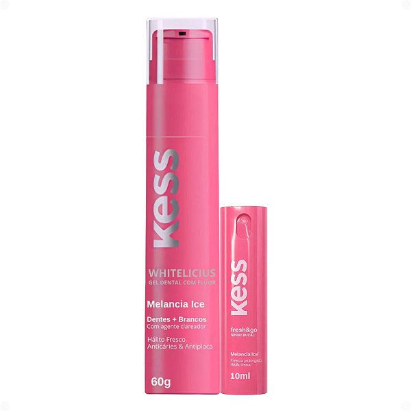 Kit Kess Higiene Bucal Melancia Ice: Gel Dental 60g e Spray Bucal 10ml