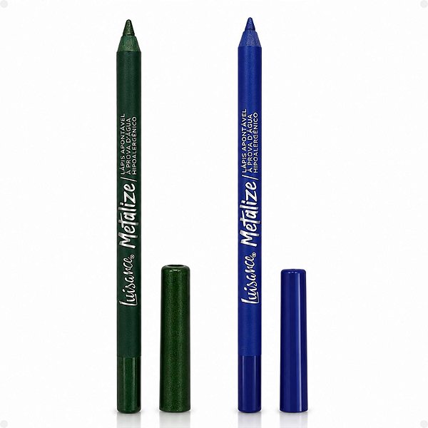 Kit Luisance Lápis Apontáveis de Olhos Metalize: Verde Estelar e Azul Galactic