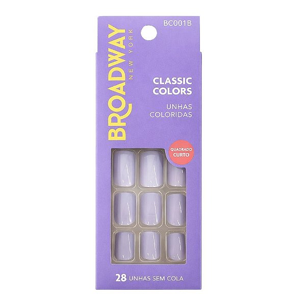 Unhas Postiças Kiss Ny Broadway Classic Colors Quadrado Curto Bco01b