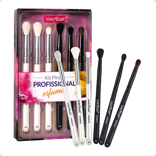 Kit Macrilan: 6 Pincéis Para Esfumar Wb800