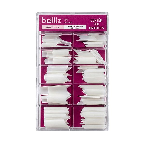 Belliz 100un Tips Belliz Curvatura C Natural Cod.1297