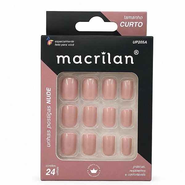 Unhas Postiças Macrilan Nude 24 Unidades UP205A